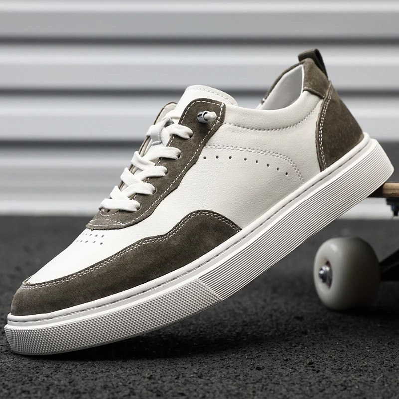 春季鞋子男款百搭男生潮鞋新款简约拼色百搭设计感小白板鞋休闲鞋