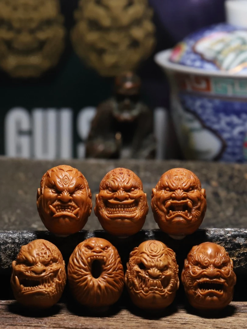 【六道轮回】约2.0cm-山鬼原创纯手工-橄榄核核雕