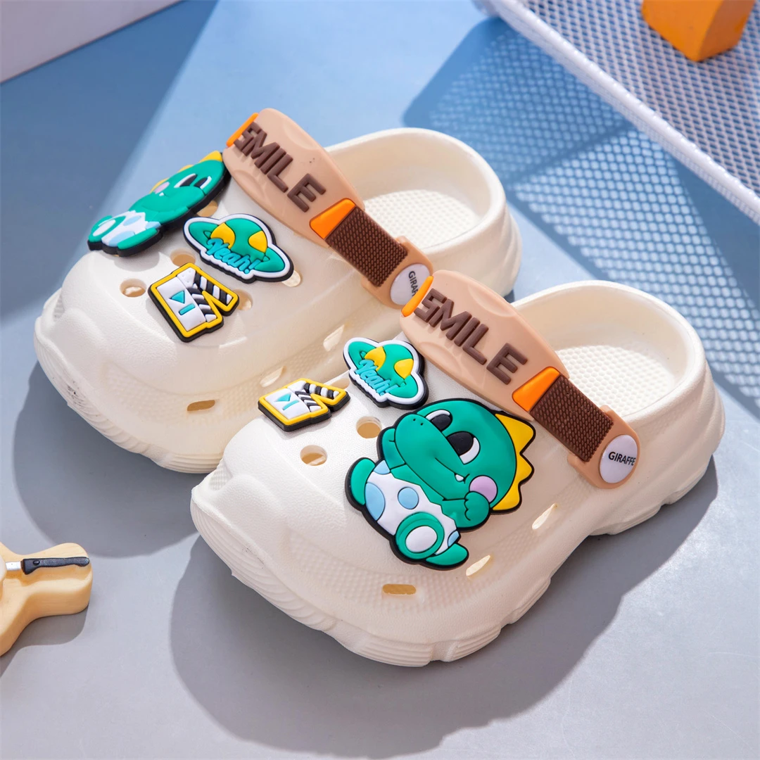 儿童洞洞鞋宝宝踩屎感居家户外室内凉拖男女童柔软防滑包头鞋拖鞋