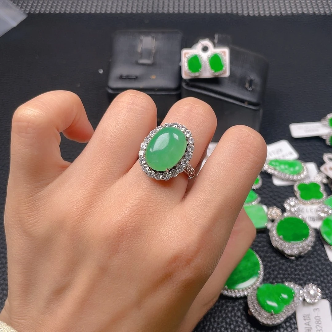 翡翠吊坠(不含链)银S925镶嵌