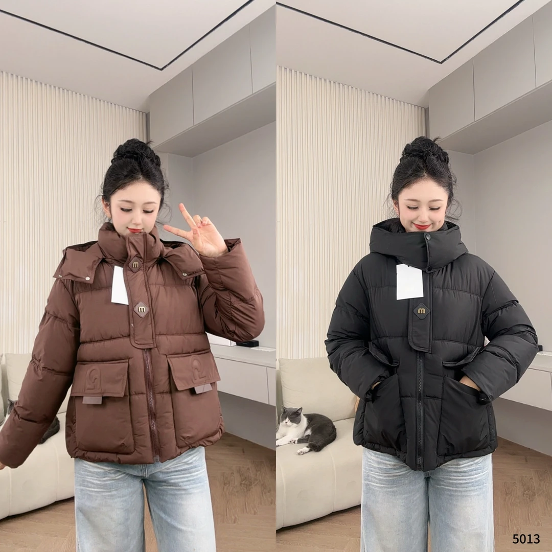 冬季新款韩版加厚连帽棉服女洋气保暖面包服短YF5013