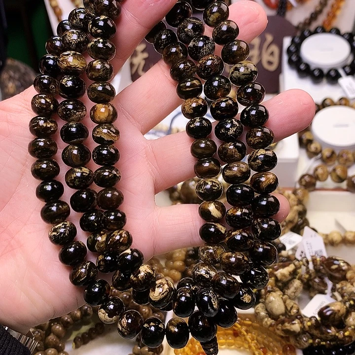 琥珀未镶嵌裸石11+黑白358