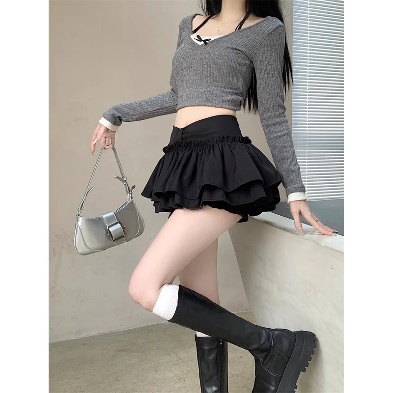 白色蓬蓬半身裙女春夏2025新款芭蕾风高腰小众设计感A字蛋糕短裙