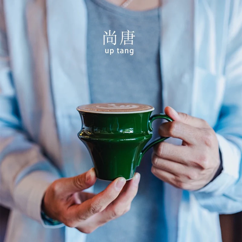 【尚唐】青瓷粉青官绿双釉结合自在马克杯