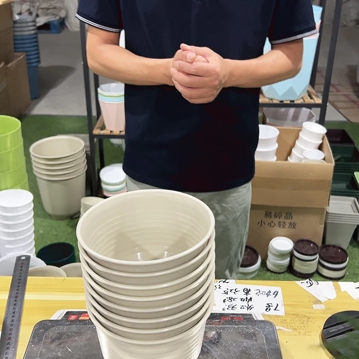 矮陶口15高11米色无托8只