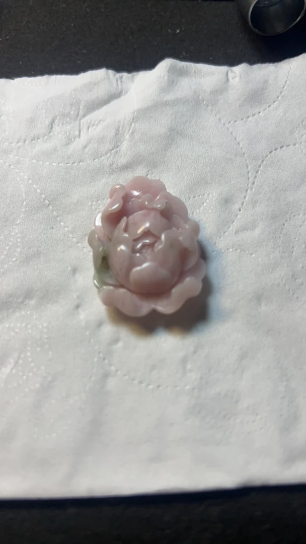 定制款独山玉芙蓉粉牡丹花吊坠