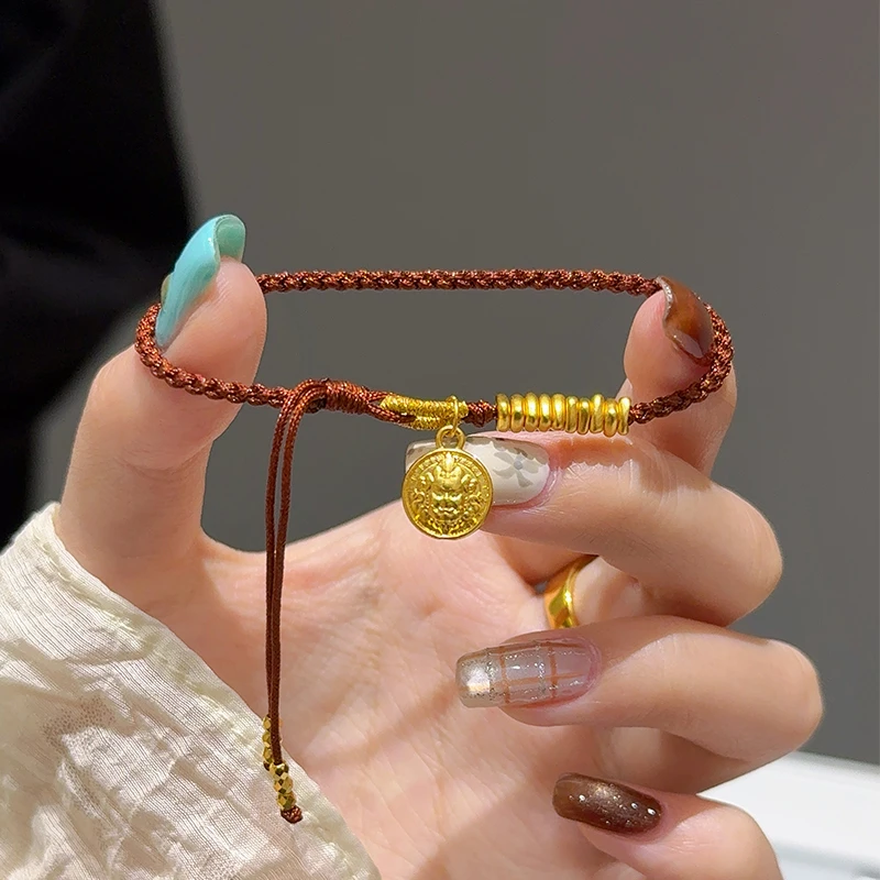 海上罗孚黄金财神碎金子手链女新款999足金蹦迪珠手绳礼物送女友