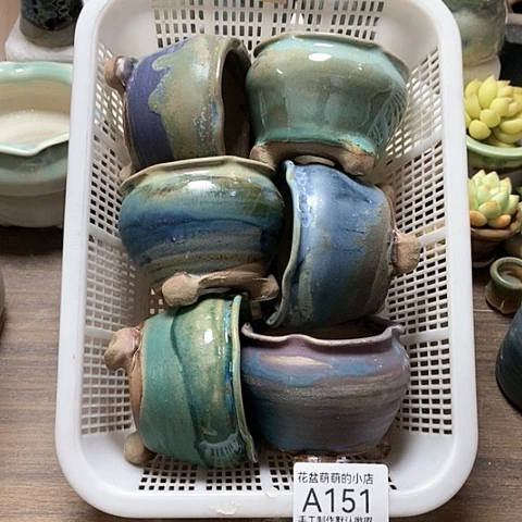 紫砂花盆151微瑕品口径6厘米左右的