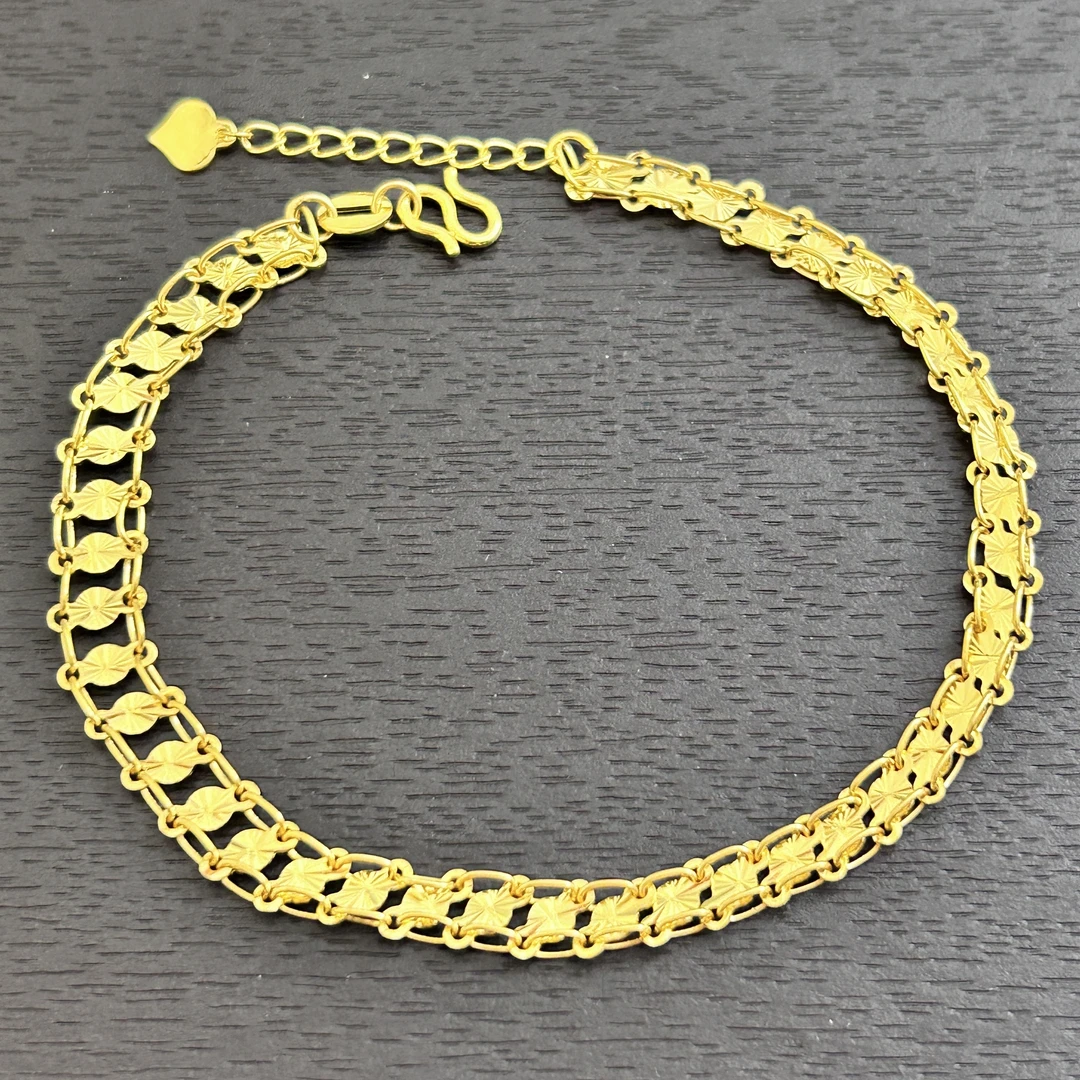 【店长专享】足金999 精工5G车花手表手链ZBHJSL407