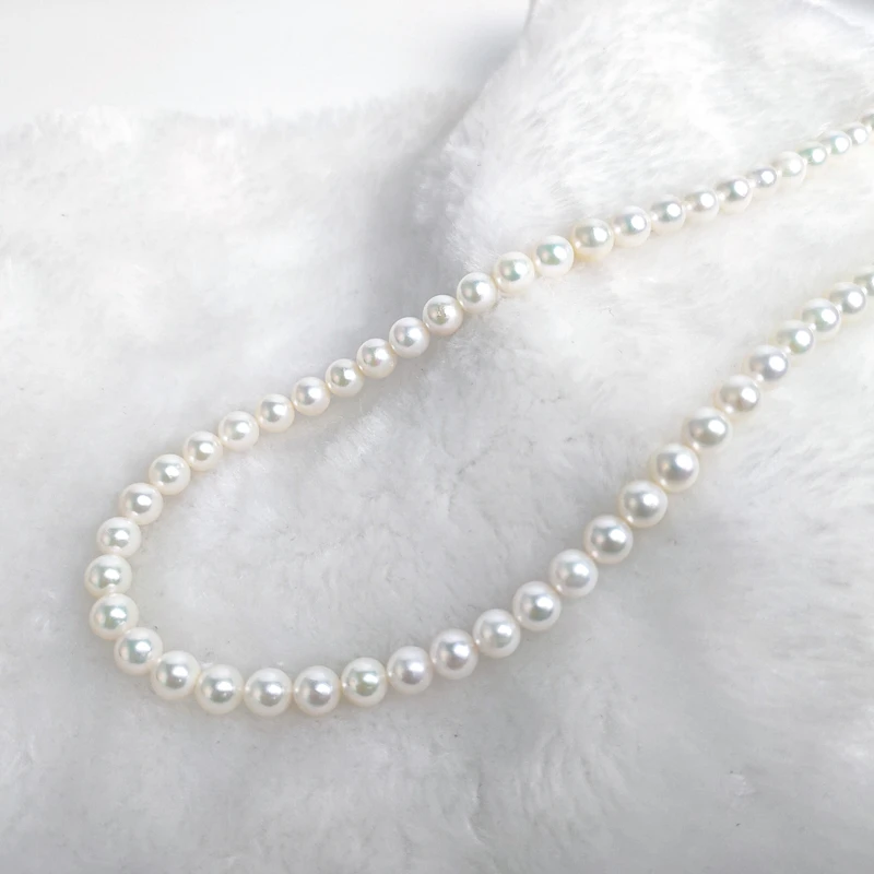 【超强甄选XL392】天然海水日本akoya珍珠全珠链项链7-7.5MM