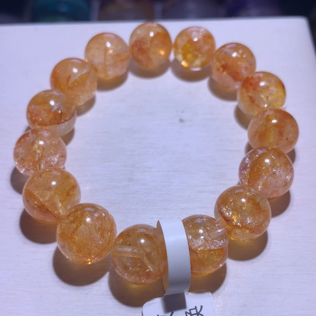 水晶手串银S925镶嵌桂花胶花14.4m