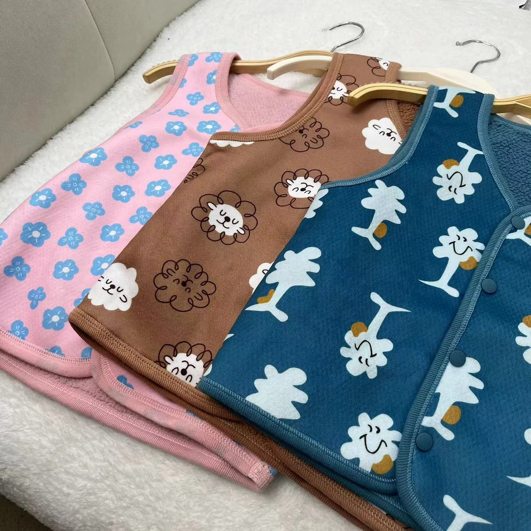 儿童高级感满身印花两面穿马甲 H1746