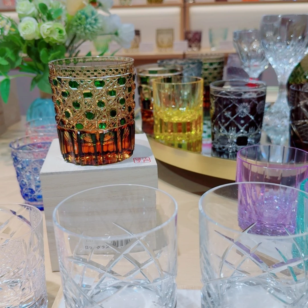 手柄款水晶玻璃进口透明杯2个