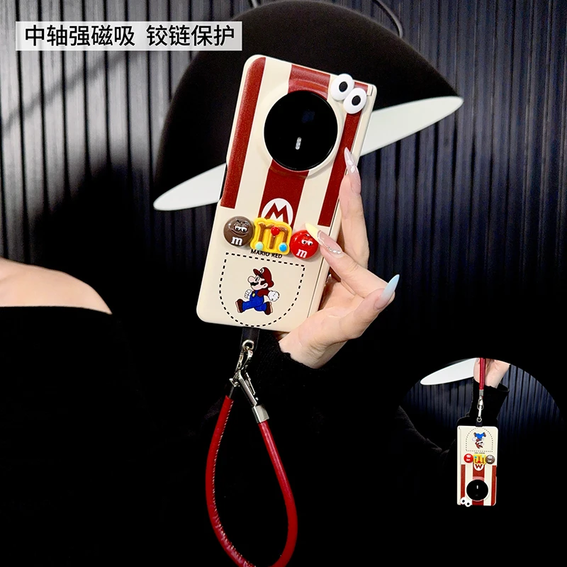 适用荣耀magicv3手机壳新款荣耀v3套magic肤感卡通条纹马里奥女款