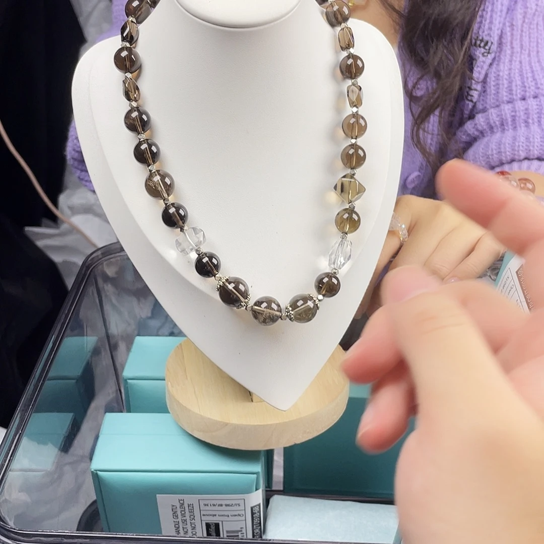 水晶手串银S925镀金镶嵌