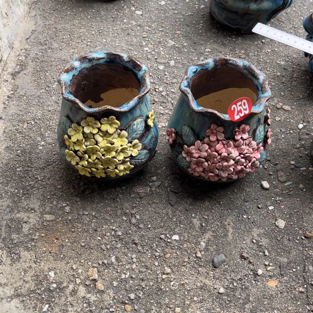 陶瓷蓝**空福利259 号陶然花盆厂家直销