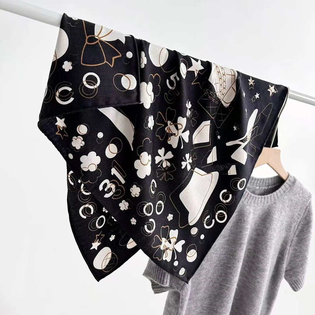 【巾有所属】多咔叽图桑蚕丝羊毛时尚百搭气质丝毛丝巾62cm