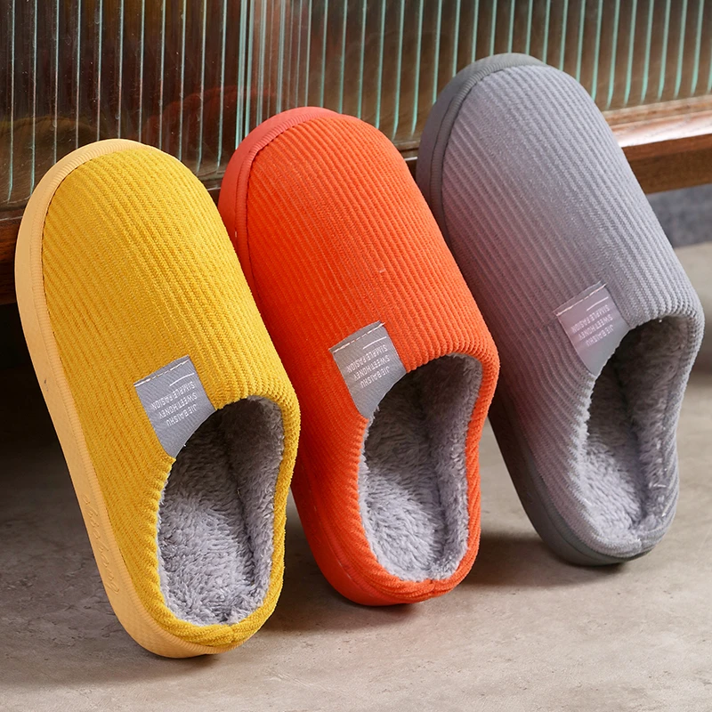 厚底踩屎感室内保暖情侣男士棉拖鞋女生月子居家防滑毛毛绒秋冬季
