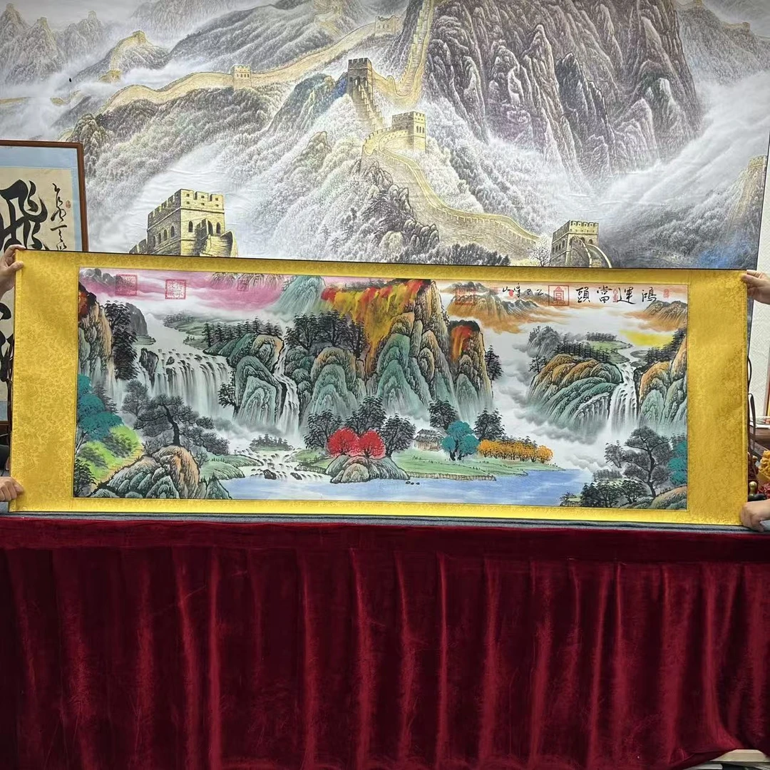 魏峰山-《鸿运当头-山水画》精品国画-200X70cm
