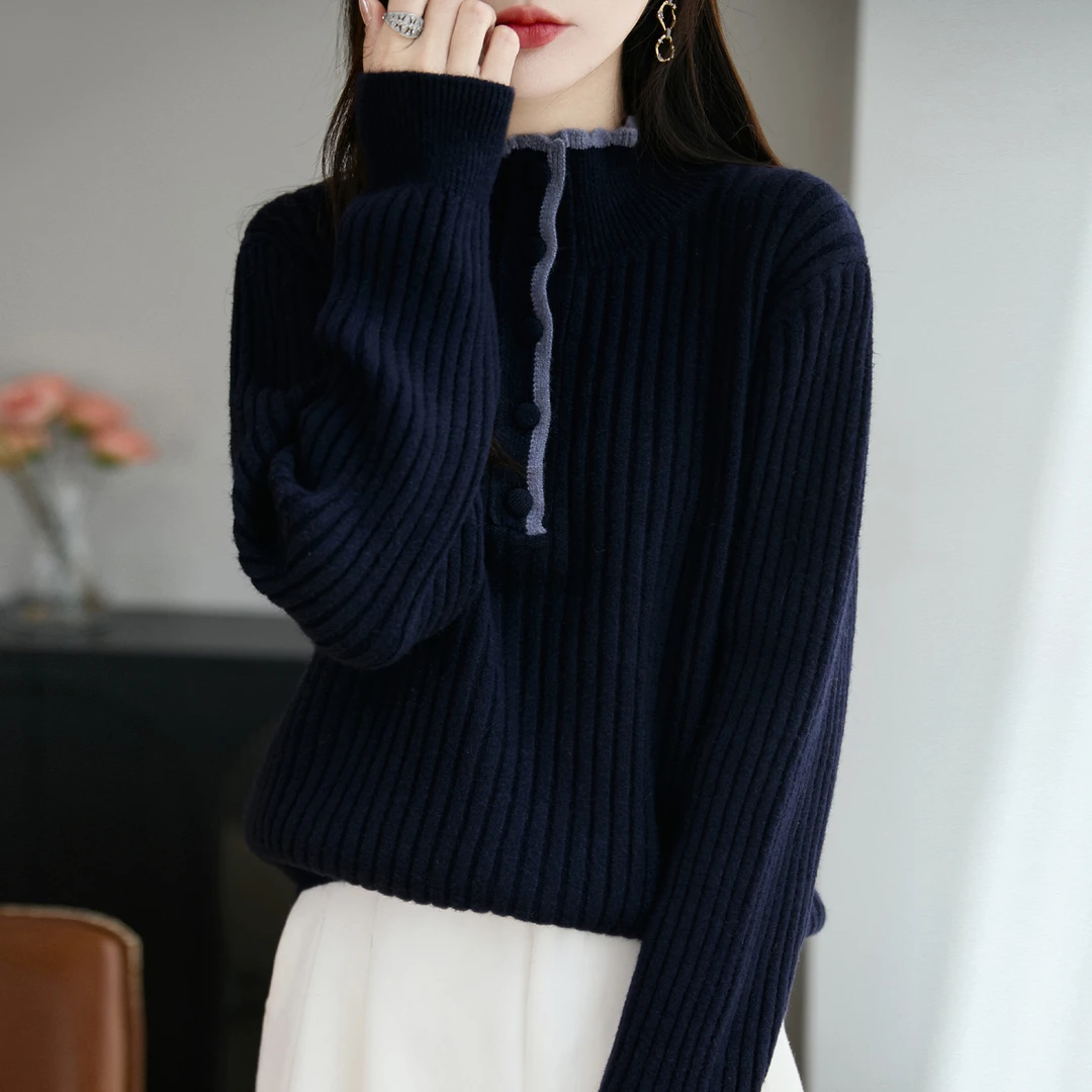 特大码女装微胖mm秋冬半高领女士毛衣高级感内搭可外穿针织打底衫