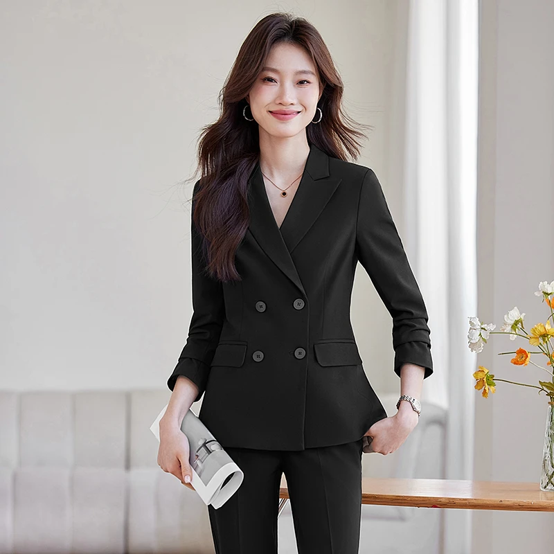 黑色西装套装女2025新款秋冬高级感职业装气质正装酒店经理工作服