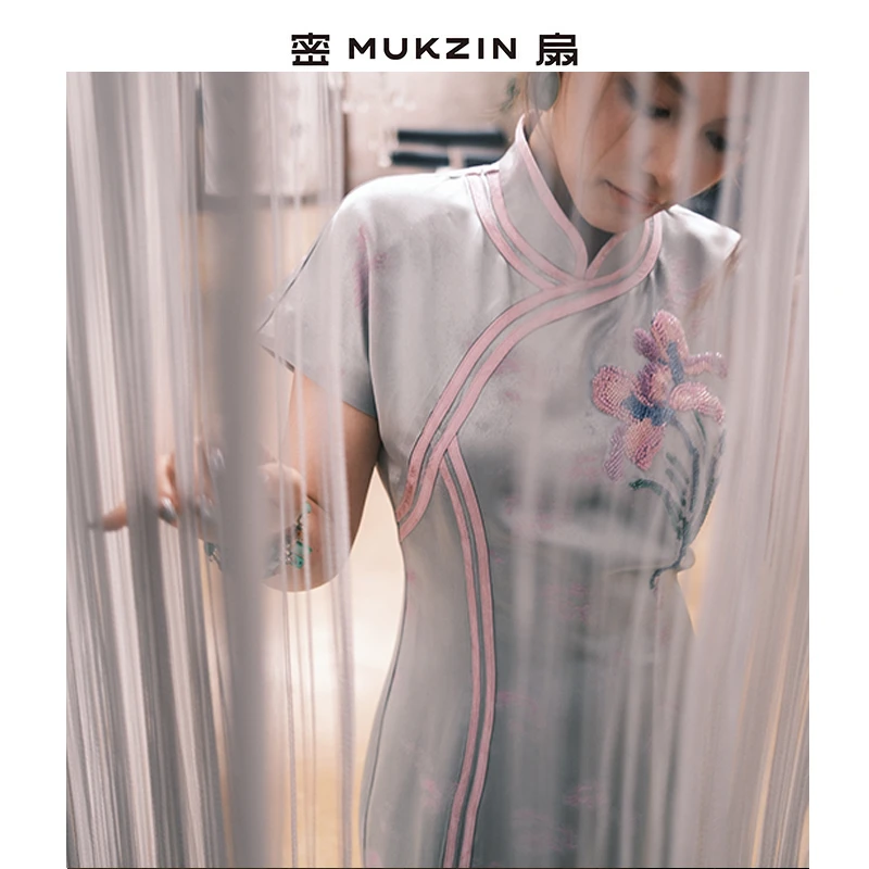 密扇「旗开得胜」新中式夏季复古中国风优雅显瘦旗袍M253D30191801