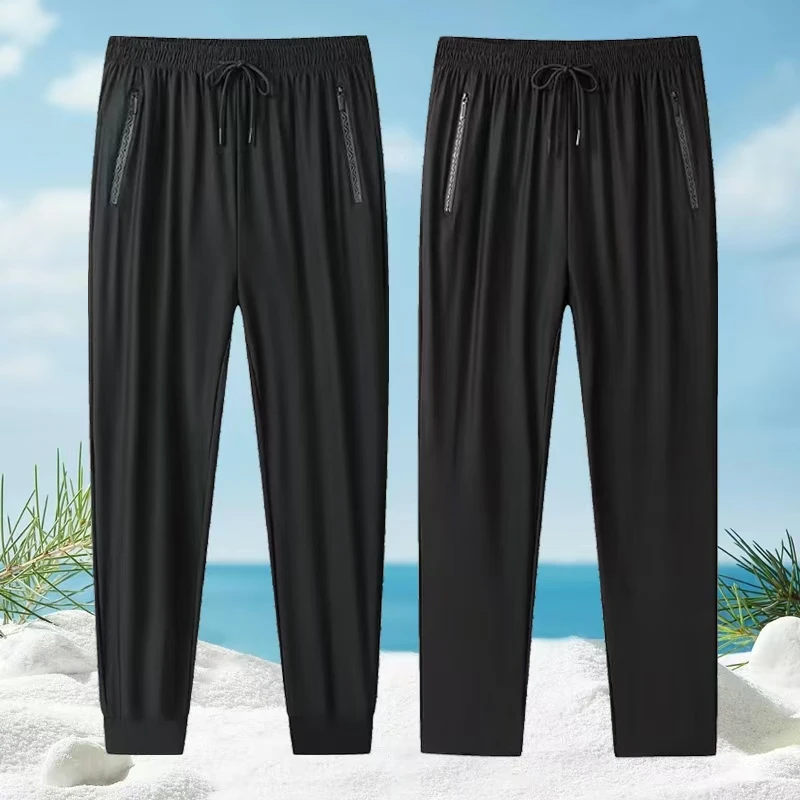 【锦纶＋氨纶】夏季冰丝裤跑步速干休闲男女同款大码裤8088{南}