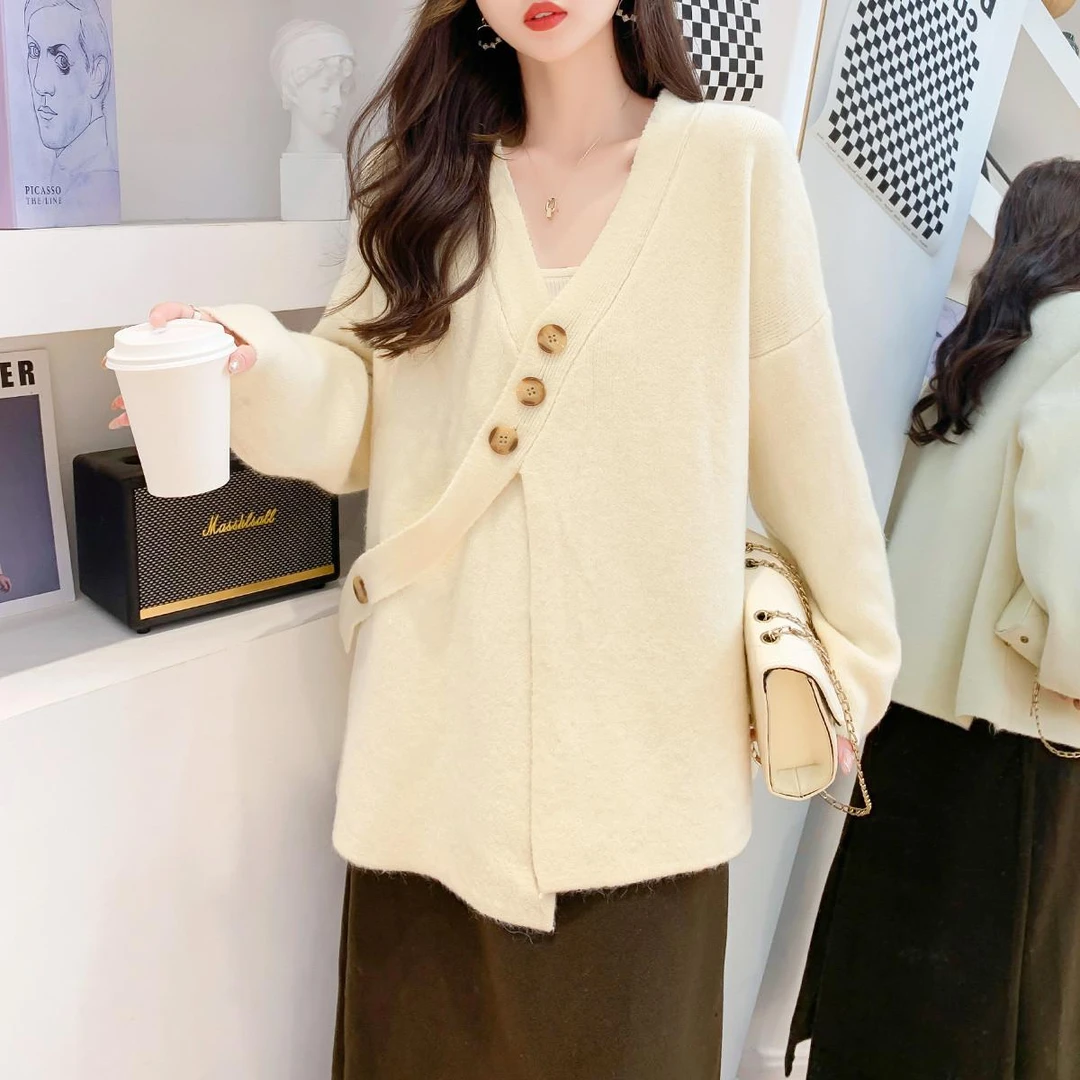 A210V领针织开衫上衣