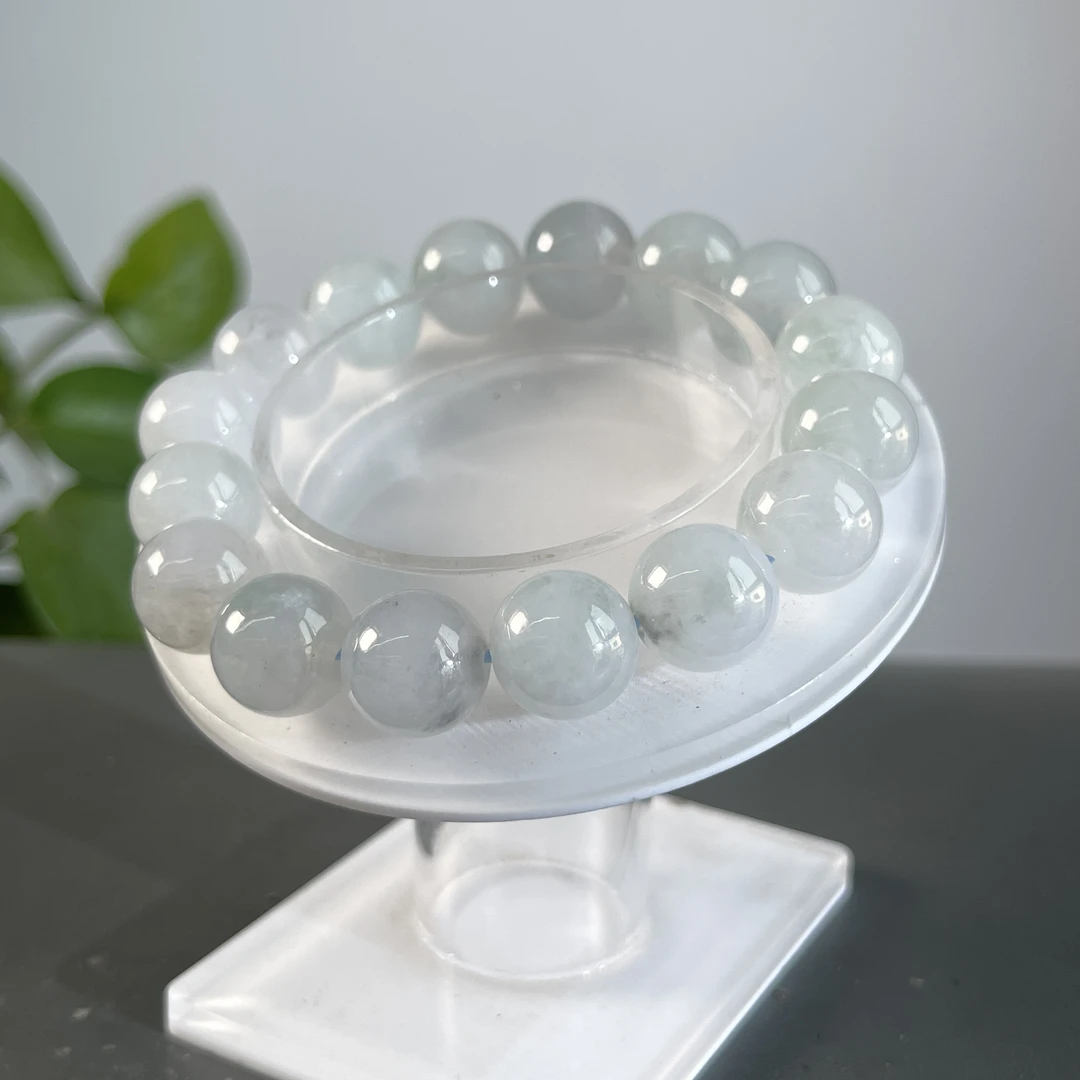 JTA21-128 天然缅甸A货翡翠  翡翠手串