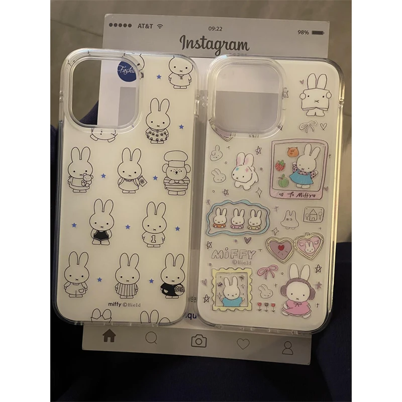 奥菲顿涂鸦米菲兔适用iPhone1615大孔手机壳华为vivo小米15oppo套