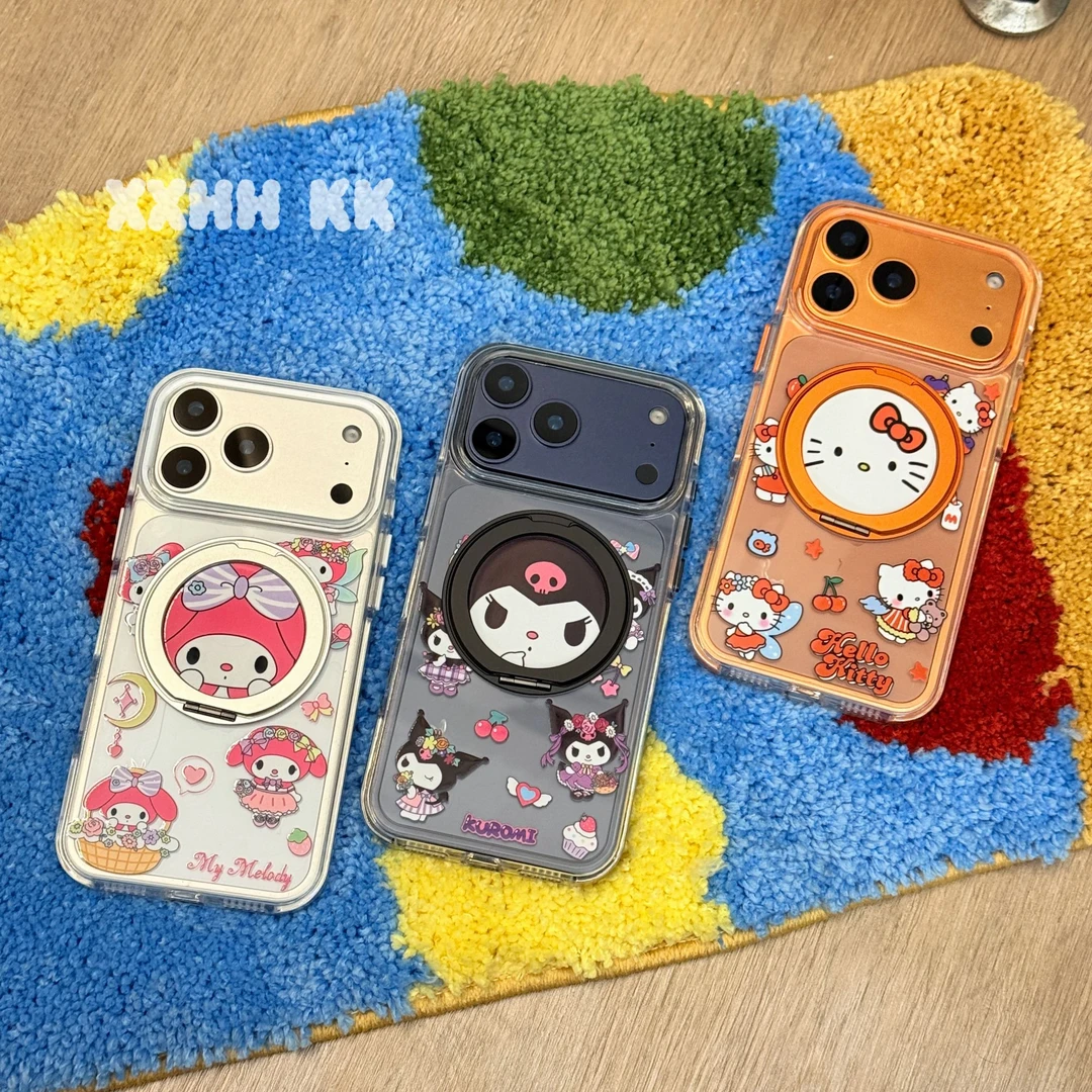 360气垫边条支点支架可爱kt美乐蒂库洛米适用苹果17系列手机壳