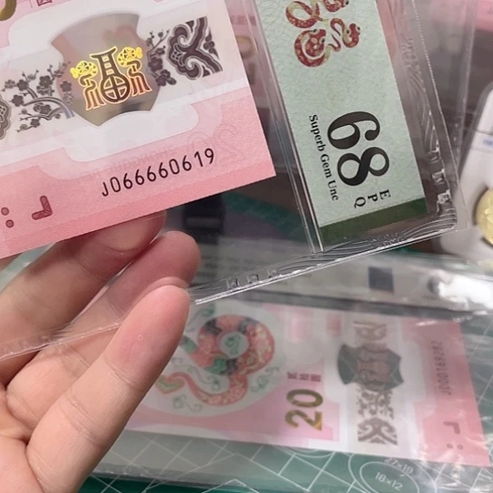塑料2025年蛇年纪念钞靓号如图所示