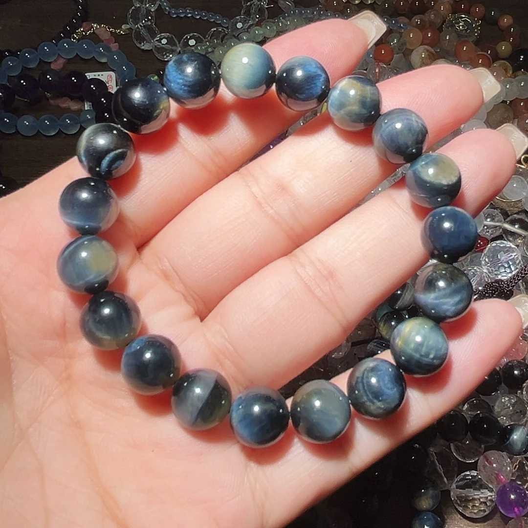 水晶手链未镶嵌闪电蓝虎眼10毫米