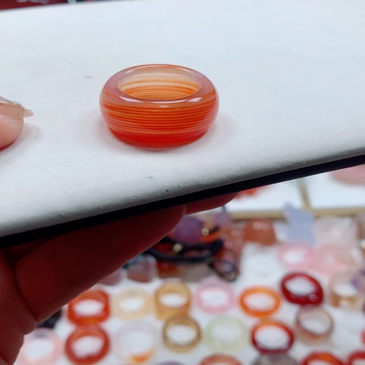 玛瑙/玉髓戒指未镶嵌$***$