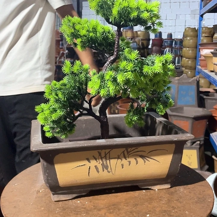 32黄色马槽花盆花盆