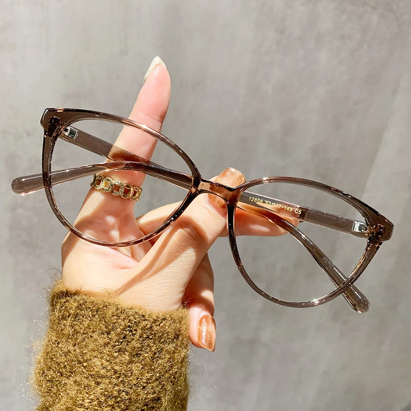 高品质时尚复古猫眼眼镜框架街拍潮搭素颜平光镜防蓝光眼镜女