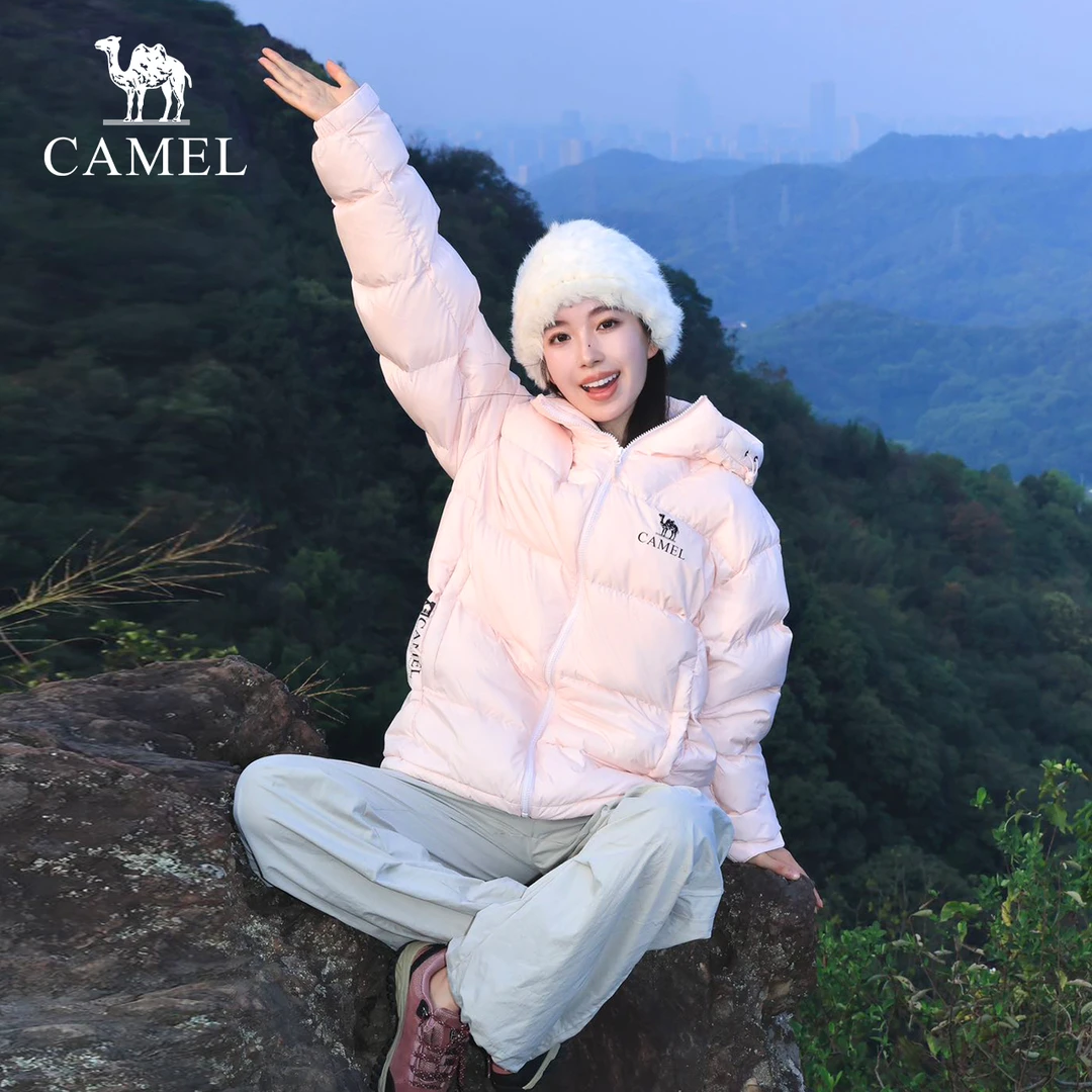 【淘气包|黑钻5】骆驼羽绒服秋冬款外套男女同款羽绒服保暖流光风