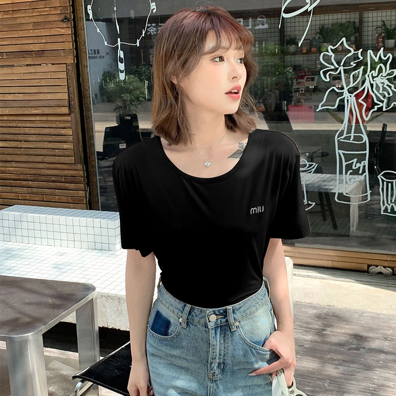 夏季云糯大领T小mi镶钻T恤女款FYZ