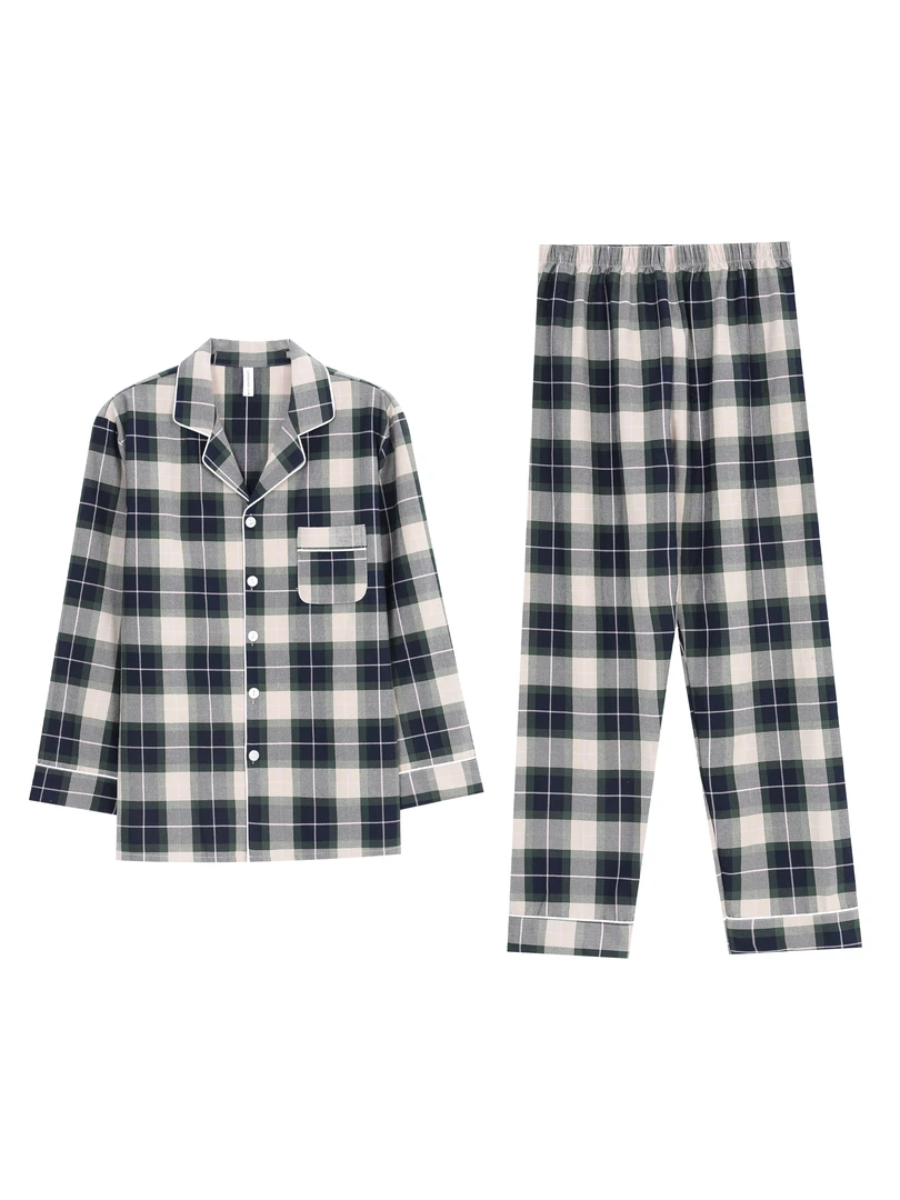 比迪维【星沐】色织全棉拉绒保暖情侣装睡衣