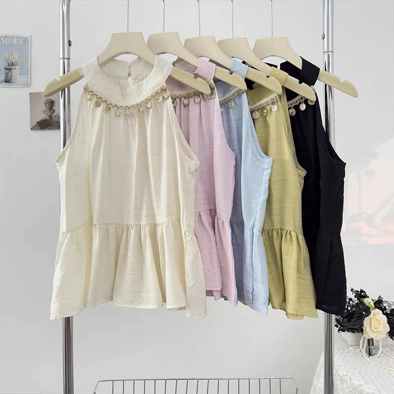 纯色洋气裙子吊带背心甜美内搭薄款法式套装宽松型通勤修身型