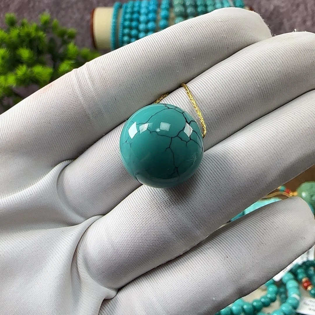 绿松石未镶嵌吊坠(不含链)16mm