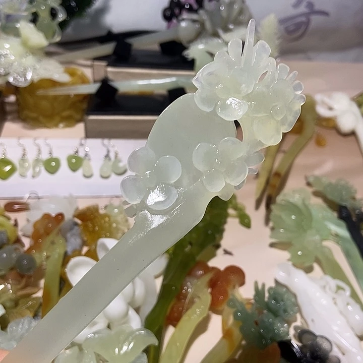 岫玉未镶嵌发簪岫玉辉**堂