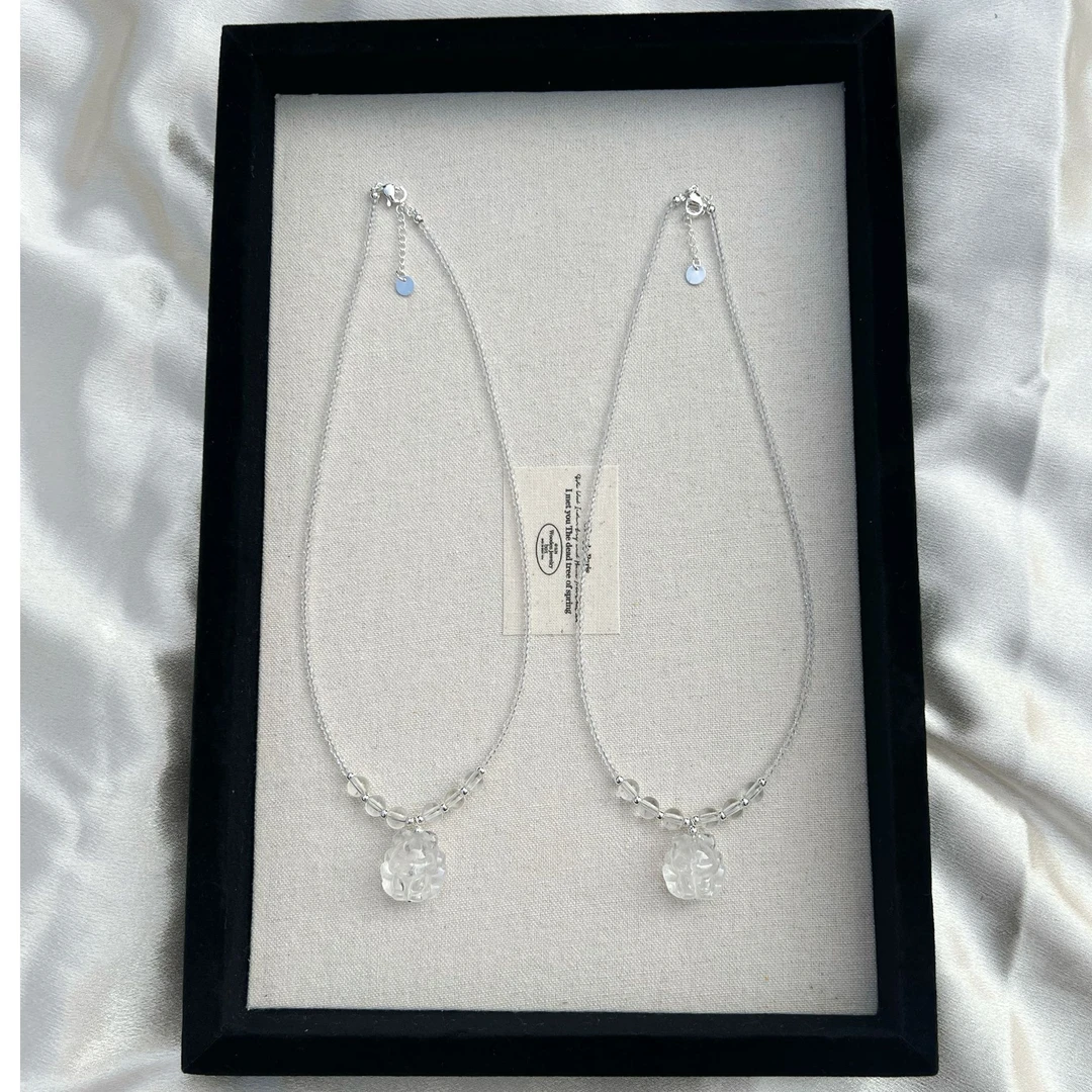 【白水晶狐牌项链】白水晶牌消磁项链 多样性发