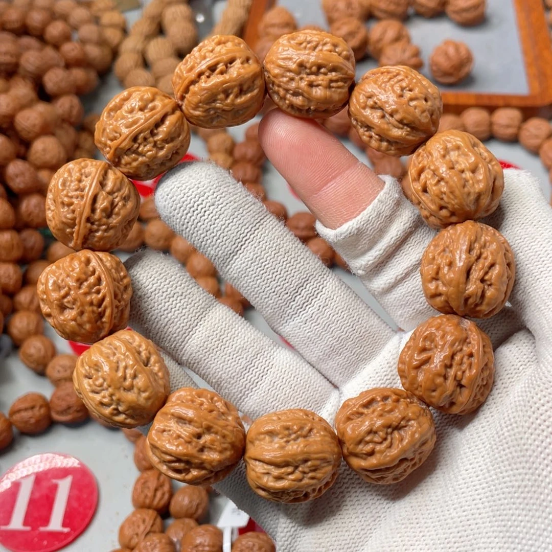 文玩核桃手串21mm玻璃底霸王龙筋京八棱