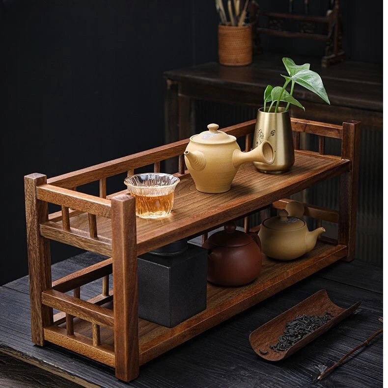 茶杯架子摆放茶具置物架小型中式桌面博古架紫砂壶茶壶收纳桌上