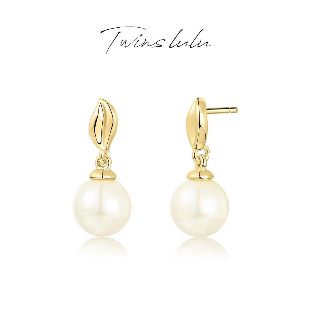 TWINS LULU 流光风【秋上新】法式气质小巧叶子珠珠耳环TSL1982