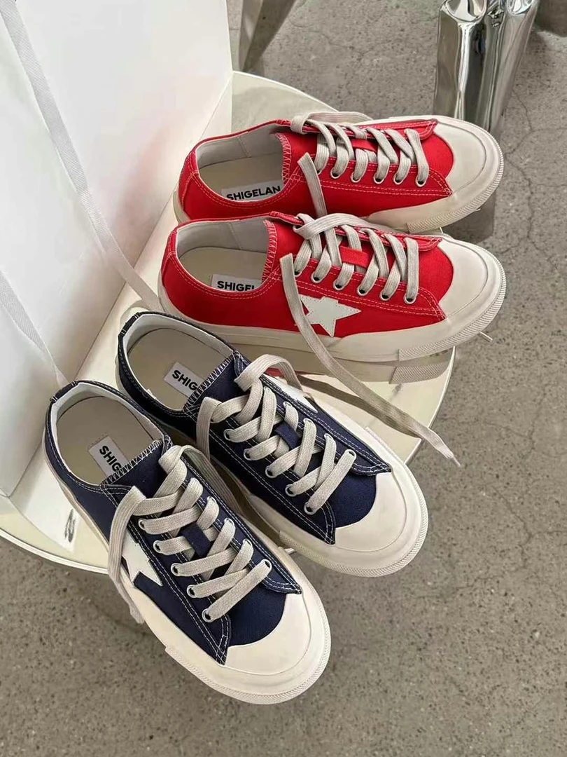 诗歌兰欧洲站女鞋2025春季新款时尚百搭平底星星鞋运动休闲板鞋