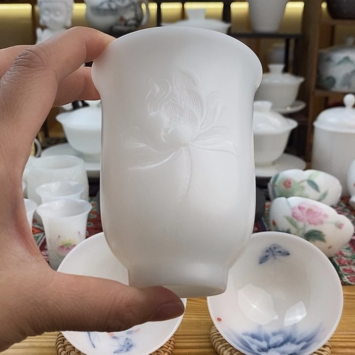 杯德化陶瓷德化白瓷主人杯微瑕