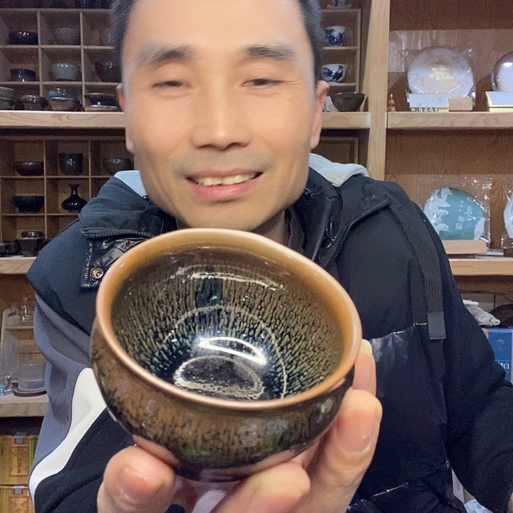 手工柴烧建盏一个