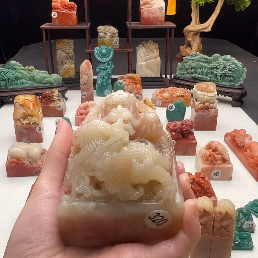 寿山石印石D****心手工制作